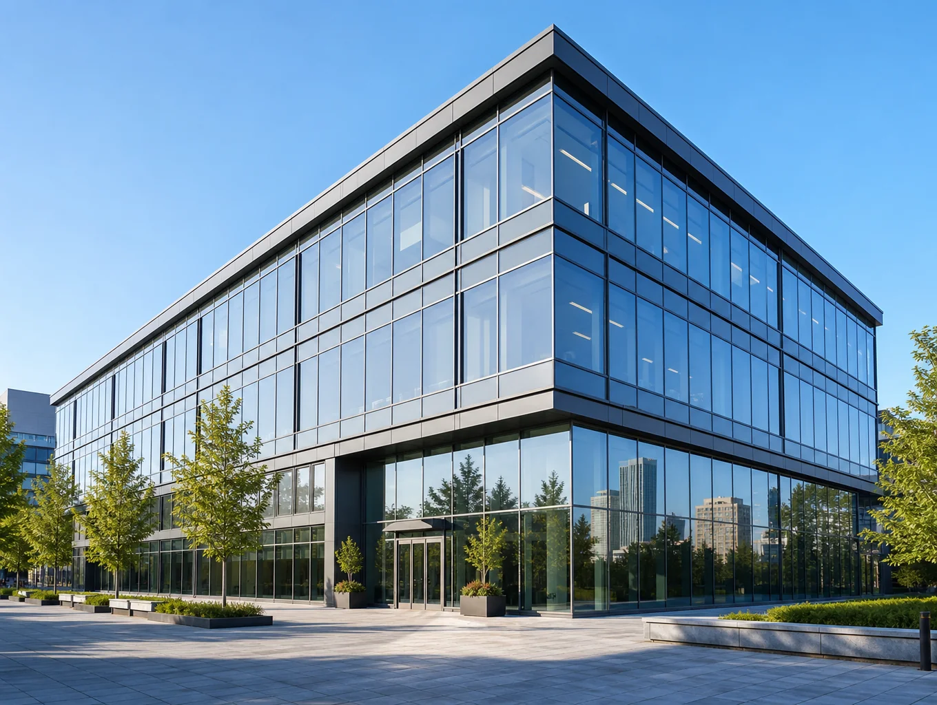 Abstract architectural detail of modern office building