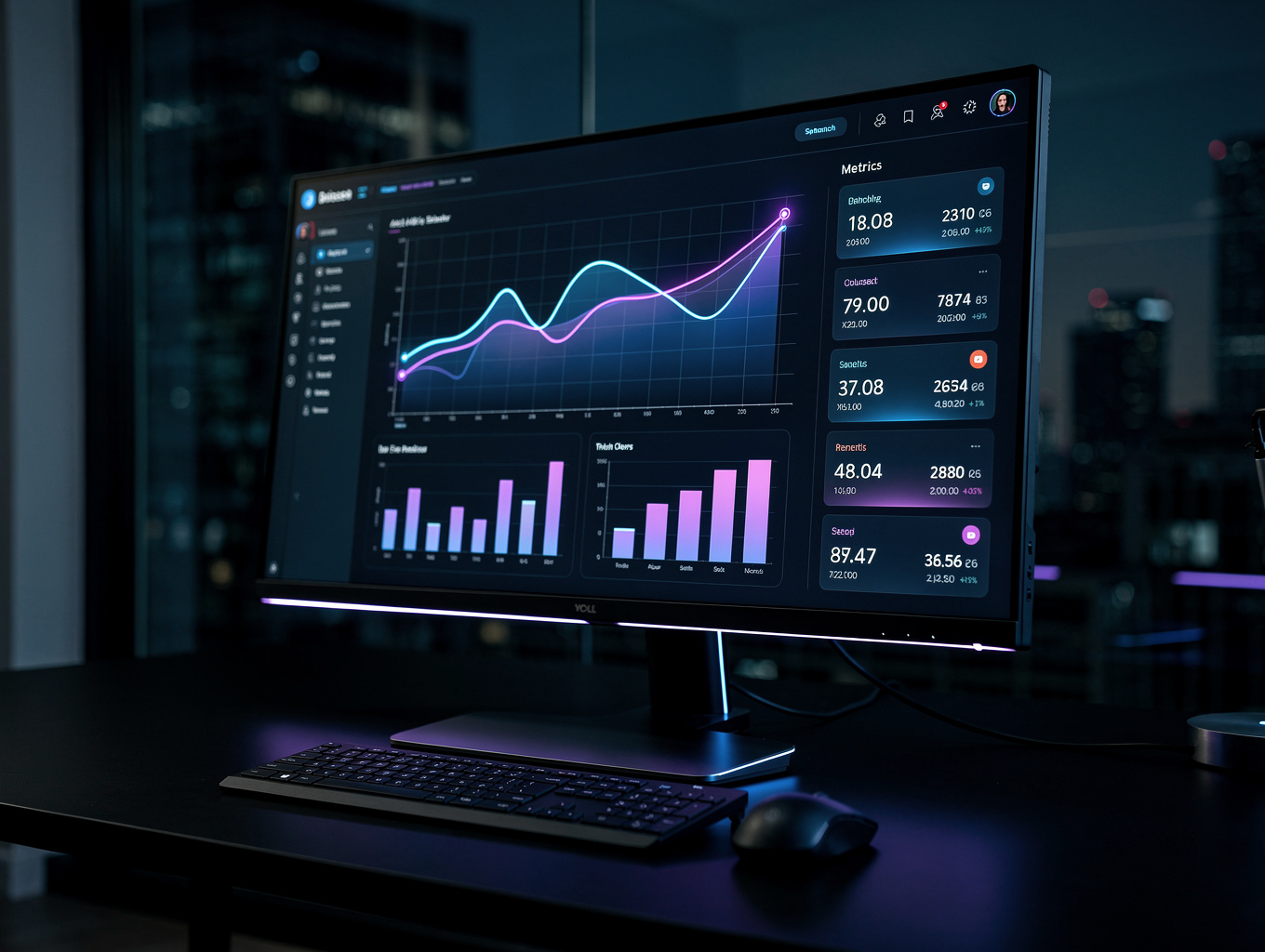 Close-up of financial data charts on a screen