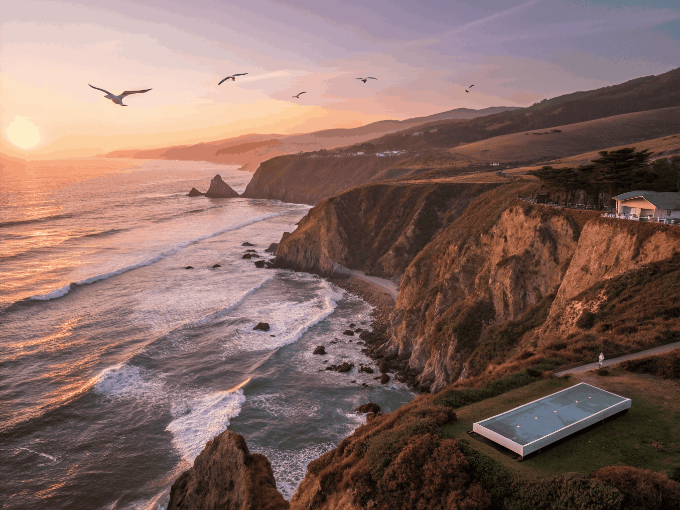 California landscape at dusk