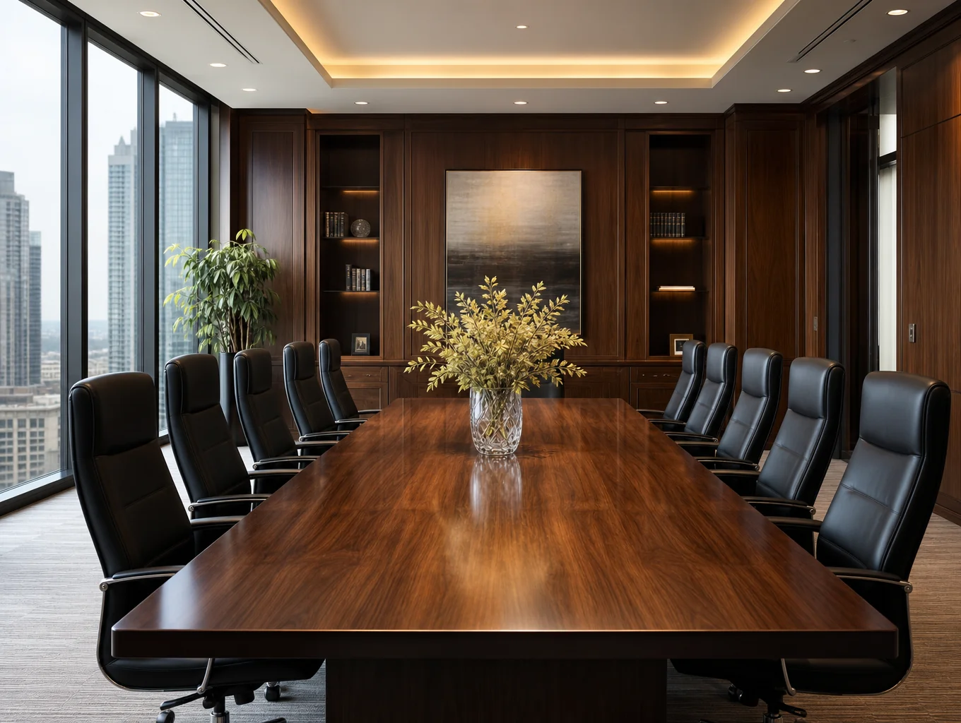 Minimalist view of a boardroom table